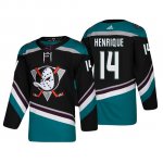 Camiseta Anaheim Ducks Adam Henrique Alternato 25th Aniversario Adidas Autentico Negro