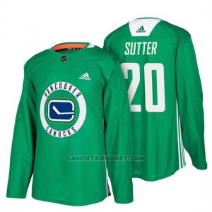 Camiseta Vancouver Canucks Brandon Sutter New Season Practice Verde