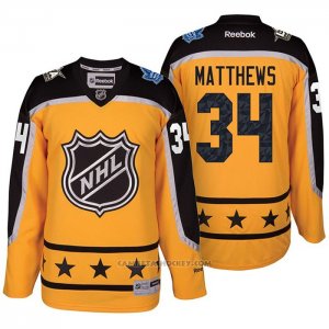 Camiseta Hockey Toronto Maple Leafs Auston Matthews 34 2017 All Star Amarillo