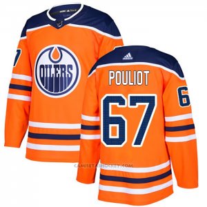 Camiseta Hockey Edmonton Oilers 67 Benoit Pouliot Primera Autentico Naranja