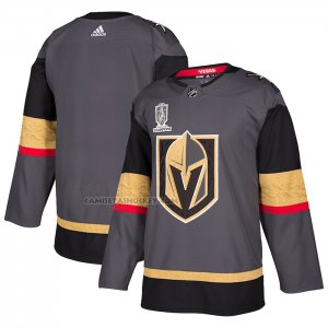 Camiseta Hockey Vegas Golden Knights 2023 Stanley Cup Champions Autentico Alterno Gris