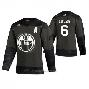 Camiseta Hockey Edmonton Oilers Adam Larsson 2019 Veterans Day Camuflaje