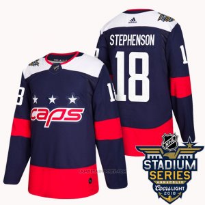 Camiseta Hockey Hombre Washington Capitals 92 Chandler Stephenson Azul 2018 Stadium Series Autentico