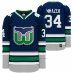 Camiseta Hockey Hartford Whalers Night Petr Mrazek Heritage Throwback Azul