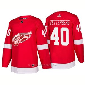 Camiseta Hockey Hombre Detroit Red Wings 40 Henrik Zetterberg New Outfitted 2018 Rojo