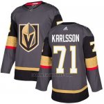 Camiseta Hockey Hombre Vegas Golden Knights 71 William Karlsson Gris Home Autentico Stitched