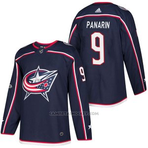 Camiseta Hockey Hombre Autentico Columbus Blue Jackets 9 Artemi Panarin Home 2018 Azul