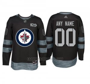 Camiseta Hockey Hombre Winnipeg Jets Personalizada Negro