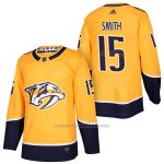 Camiseta Hockey Hombre Autentico Nashville Predators 15 Craig Smith Home 2018 Amarillo