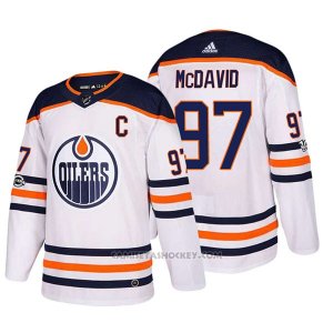 Camiseta Hockey Hombre Edmonton Oilers 97 Connor Mcdavid 2018 Blanco