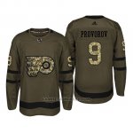 Camiseta Philadelphia Flyers 9 Ivan Provorov Camo Salute To Service