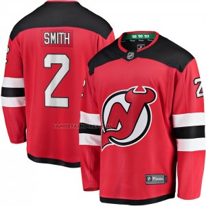Camiseta Hockey New Jersey Devils Brendan Smith Primera Breakaway Rojo