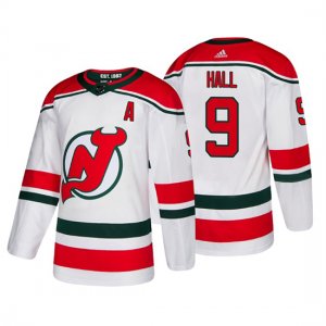 Camiseta New Jersey Devils Taylor Hall Alternato Autentico Blanco