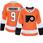 Camiseta Mujer Flyers 9 Ivan Provorov Adizero Jugador Home Naranja