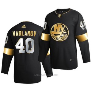 Camiseta Hockey New York Islanders Semyon Varlamov Golden Edition Limited Autentico 2020-21 Negro