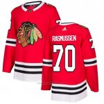 Camiseta Hockey Chicago Blackhawks 70 Dennis Rasmussen Primera Autentico Rojo