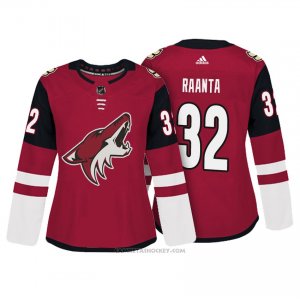 Camiseta Hockey Mujer Arizona Coyotes 32 Antti Raanta Rojo Autentico Jugador