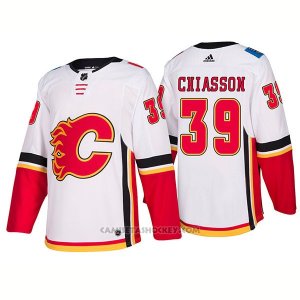 Camiseta Hockey Hombre Calgary Flames 39 Alex Chiasson Away Premier 2017-2018 Blanco