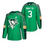 Camiseta Pittsburgh Penguins Olli Maatta 2018 St. Patrick's Day Verde