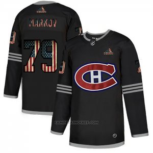 Camiseta Hockey Montreal Canadiens Markoy 2020 USA Flag Negro
