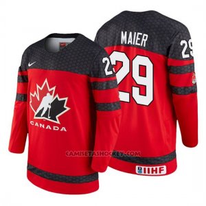 Camiseta Canada Team Nolan Maier 2018 Iihf World Championship Jugador Rojo