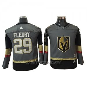 Camiseta Hockey Nino Vegas Golden Knights 29 Marc-andre Fleury Gris Home Autentico Stitched