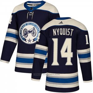 Camiseta Hockey Columbus Blue Jackets 14 Gustav Nyquist Alterno Autentico Azul