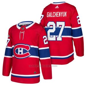 Camiseta Hockey Hombre Autentico Montreal Canadiens 27 Alex Galchenyuk Home 2018 Rojo