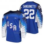 Camiseta USA Team Hockey 2018 Olympic Bobby Sanguinetti Blue 2018 Olympic