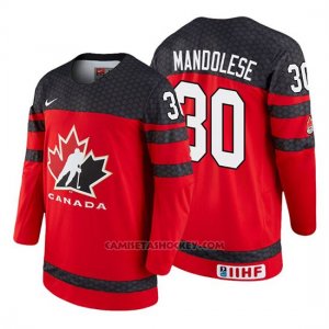 Camiseta Canada Team Kevin Mandolese 2018 Iihf World Championship Jugador Rojo