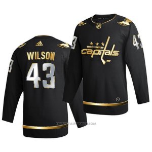 Camiseta Hockey Washington Capitals Tom Wilson Golden Edition Limited Autentico 2020-21 Negro