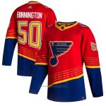 Camiseta Hockey St. Louis Blues Jordan Binnington Reverse Retro Autentico 2020-21 Rojo
