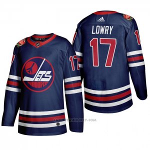 Camiseta Hockey Winnipeg Jets Adam Lowry 2019 Heritage Classic Azul