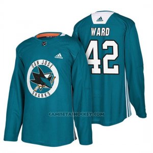 Camiseta San Jose Sharks Joel Ward Teal New Season Practice