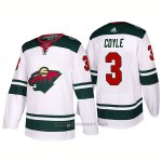 Camiseta Hockey Hombre Minnesota Wild 3 Charlie Coyle Away 2017-2018 Blanco