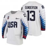 Camiseta USA Team Hockey 2018 Olympic Ryan Gunderson 2018 Olympic Blanco