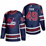 Camiseta Hockey Winnipeg Jets Logan Shaw 2019 Heritage Classic Azul