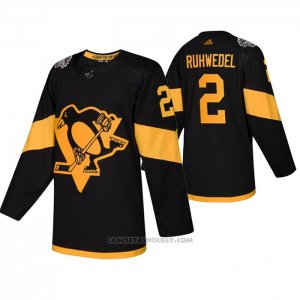 Camiseta Hockey Pittsburgh Penguins Chad Ruhwedel Autentico 2019 Stadium Series Negro