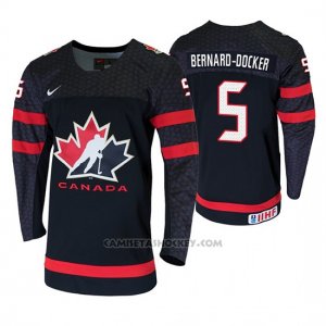 Camiseta Hockey Canada Jacob Bernard Docker 2020 IIHF World Junior Championship Negro