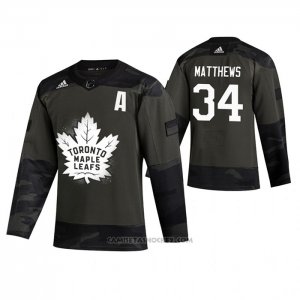 Camiseta Hockey Toronto Maple Leafs Auston Matthews 2019 Veterans Day Camuflaje