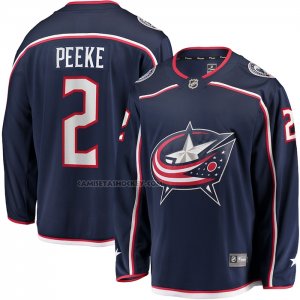 Camiseta Hockey Columbus Blue Jackets Andrew Peeke Primera Breakaway Azul
