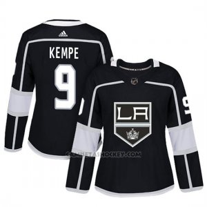 Camiseta Mujer Los Angeles Kings 9 Adrian Kempe Adizero Jugador Home Negro