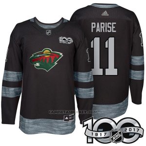 Camiseta Hockey Hombre Minnesota Wild 11 Zach Parise 2017 Centennial Limited Negro