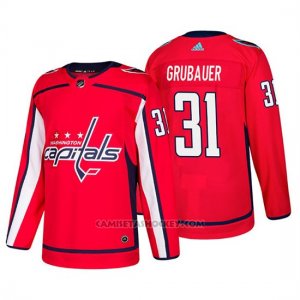 Camiseta Washington Capitals Philipp Grubauer Home Adidas Autentico Jugador Rojo