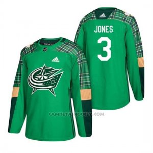 Camiseta Columbus Blue Jackets Seth Jones 2018 St. Patrick's Day Verde