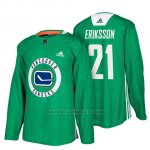 Camiseta Vancouver Canucks Loui Eriksson New Season Practice Verde