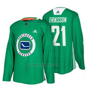 Camiseta Vancouver Canucks Loui Eriksson New Season Practice Verde