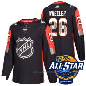 Camiseta Hockey Hombre Winnipeg Jets 26 Blake Wheeler Negro 2018 All Star Autentico