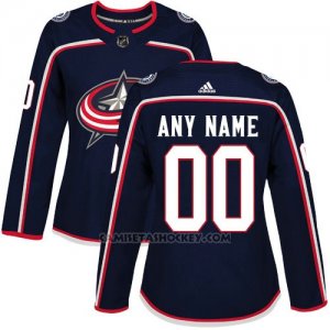 Camiseta Hockey Mujer Columbus Blue Jackets Navy Personalizada