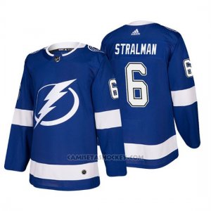 Camiseta Tampa Bay Lightning Anton Stralman Home Autentico Jugador Azul